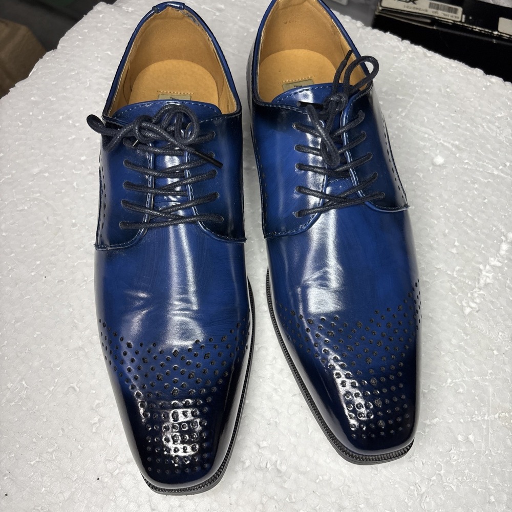 Antonio Cerrelli Blue Lace-up Men's Dress Shoes Sizes 9 - Picture 2 of 8